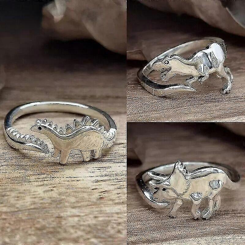Dinosaur Rings, 4pcs Cute Dinosaur Adjustable Rings, Dinosaur Ornament, Animal Jewelry, Jurassic Era Dinosaur - Image 4