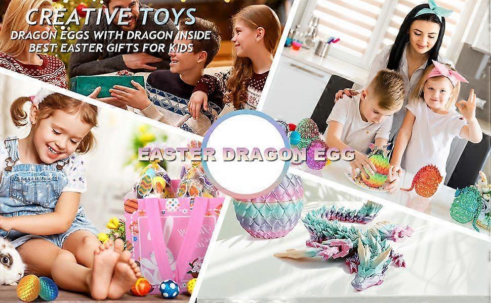 Easter Dragon Egg 3D Printed Dragon Egg Articulated Dragon Crystal Dragon - Image 4