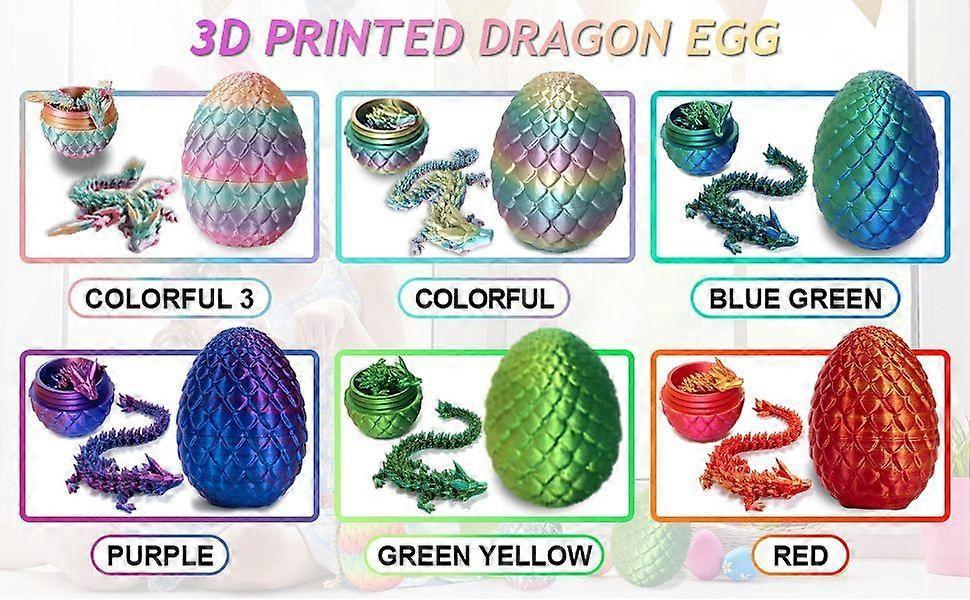 Easter Dragon Egg 3D Printed Dragon Egg Articulated Dragon Crystal Dragon - Image 5