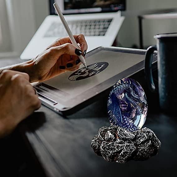 Dragons Egg, Crystal Lava Dragon Egg with Luminous Base, Handmade Sculpture Dragon Eggs Resin Orname - Image 5