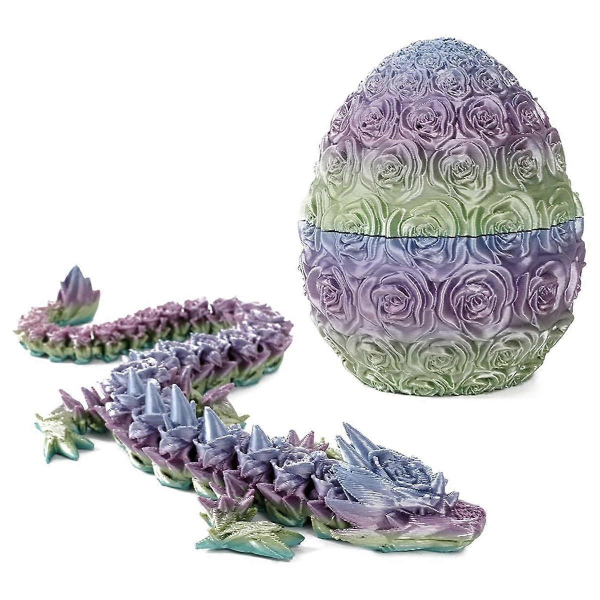 Mother's Day Gift - 3D Printed Rose Dragon Egg, Rose Dragon Egg Gift for Mom, Articulated Dragon Crystal Dragon Egg - Image 1
