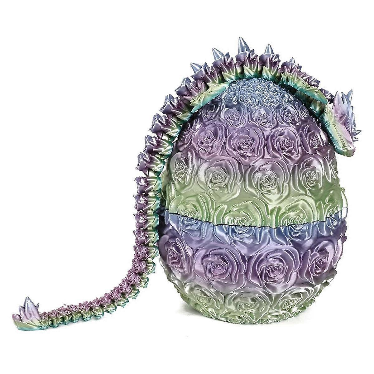 Mother's Day Gift - 3D Printed Rose Dragon Egg, Rose Dragon Egg Gift for Mom, Articulated Dragon Crystal Dragon Egg - Image 2