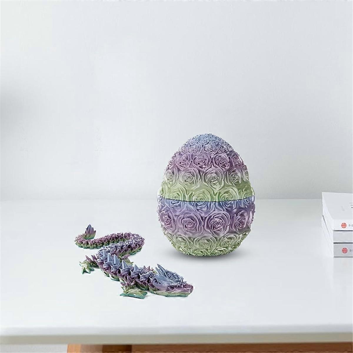 Mother's Day Gift - 3D Printed Rose Dragon Egg, Rose Dragon Egg Gift for Mom, Articulated Dragon Crystal Dragon Egg - Image 5