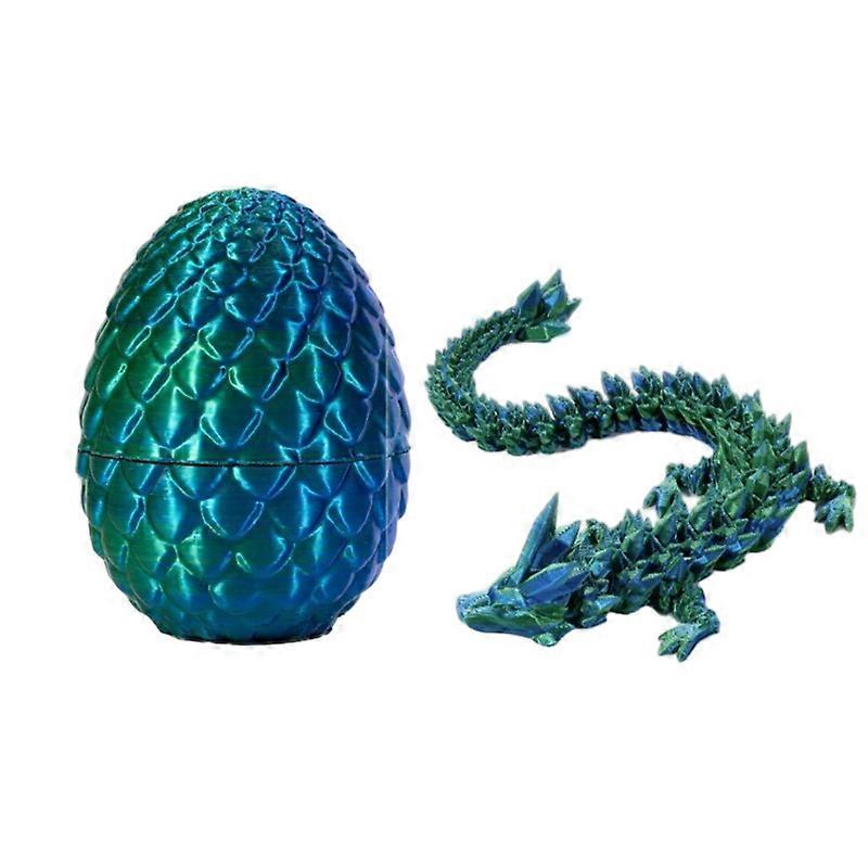 3D Printed Dragon in Egg, Full Articulated Dragon Crystal Dragon with Dragon Egg - Image 1