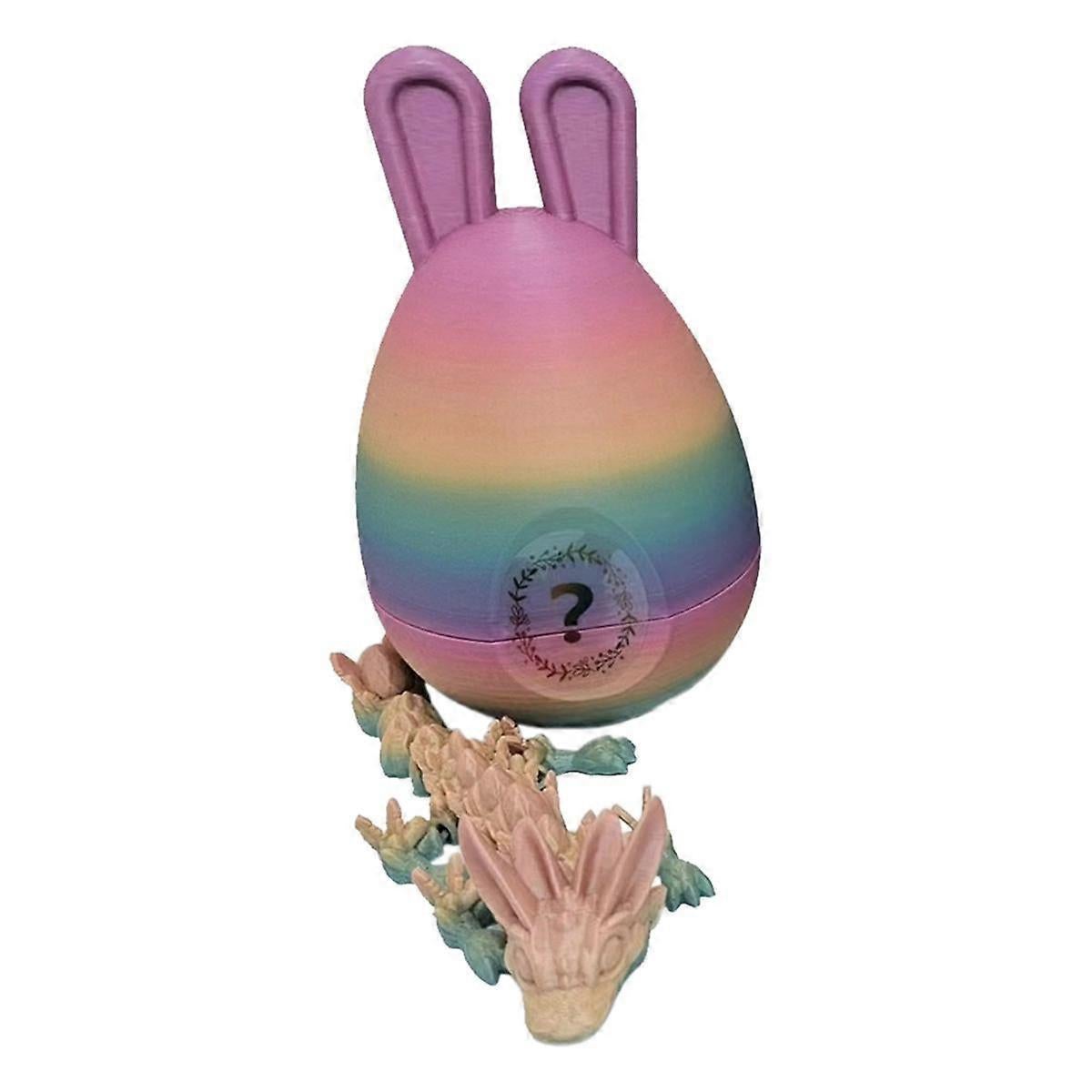 A Easter Bunny Ear Eggs with Dragon, 3D Printed Dragon Egg,Crystal Dragon ,Full Articulated Dragon in Egg - Image 1