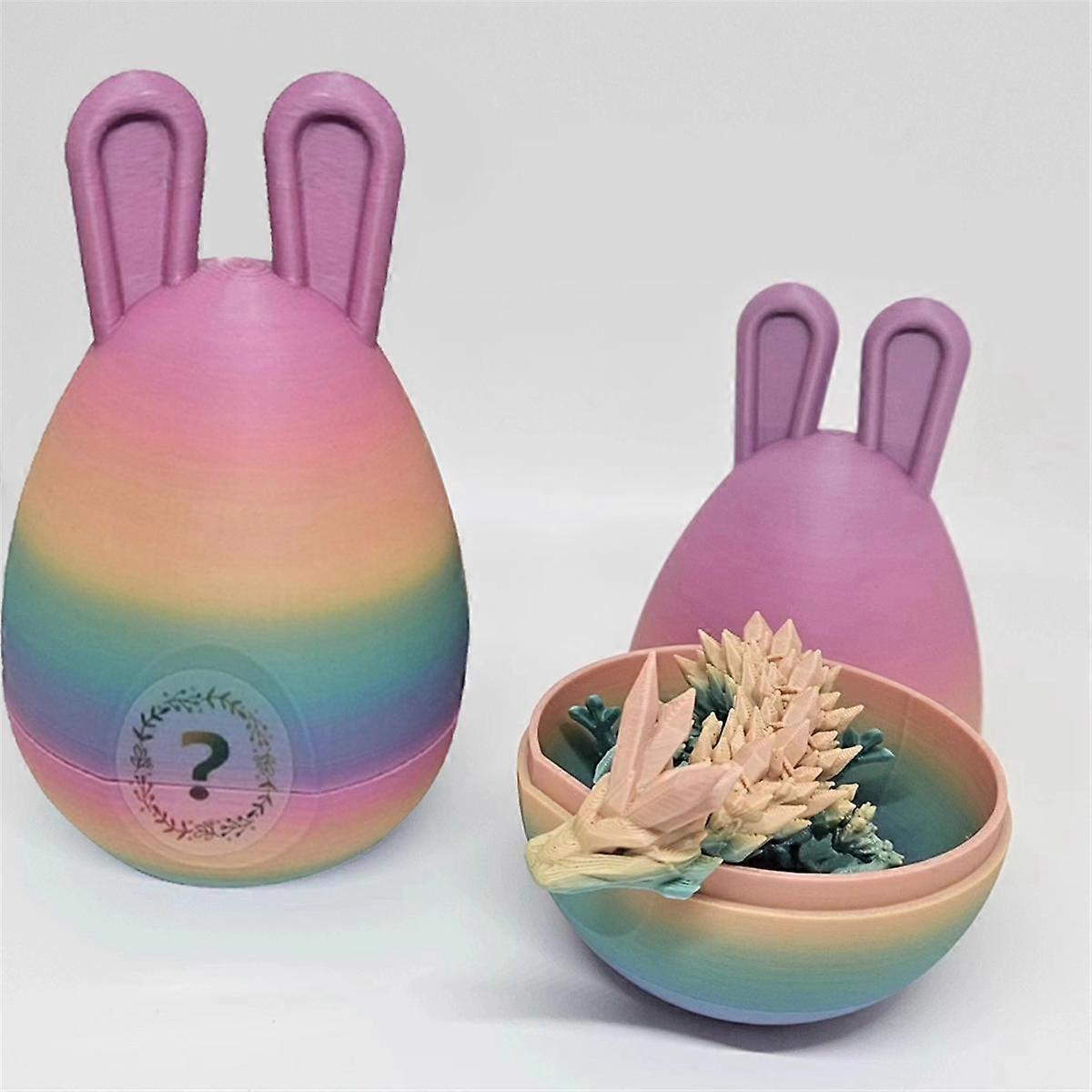 A Easter Bunny Ear Eggs with Dragon, 3D Printed Dragon Egg,Crystal Dragon ,Full Articulated Dragon in Egg - Image 4