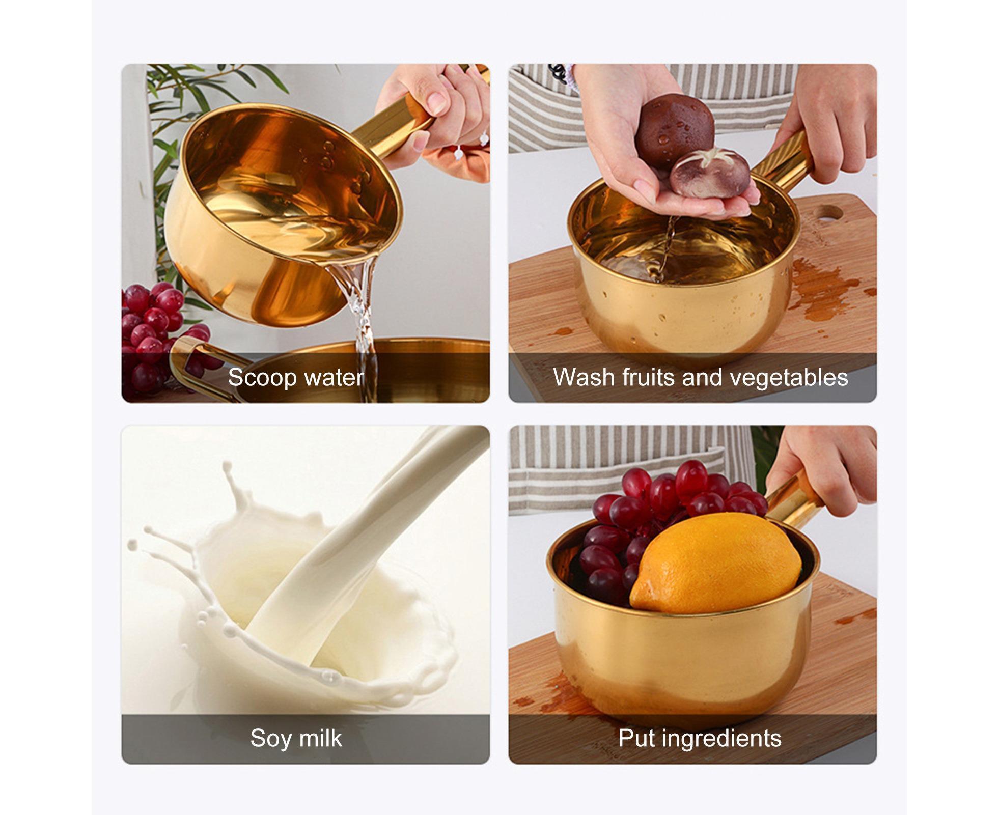 1L Water Scoop Anti-rust Stainless Steel Bathing Ladle-Golden - Image 5