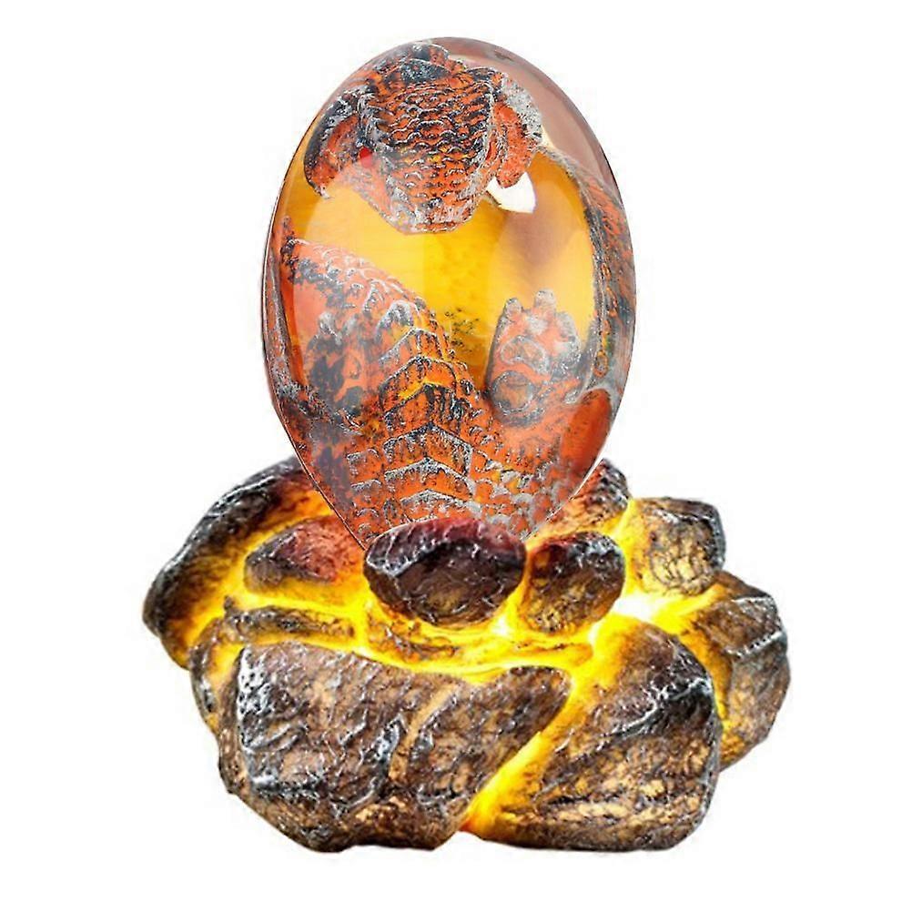 Lava Dragon Egg with Display Base Crystal Resin Dragon Egg Ornaments for Desktop Decor - Image 1