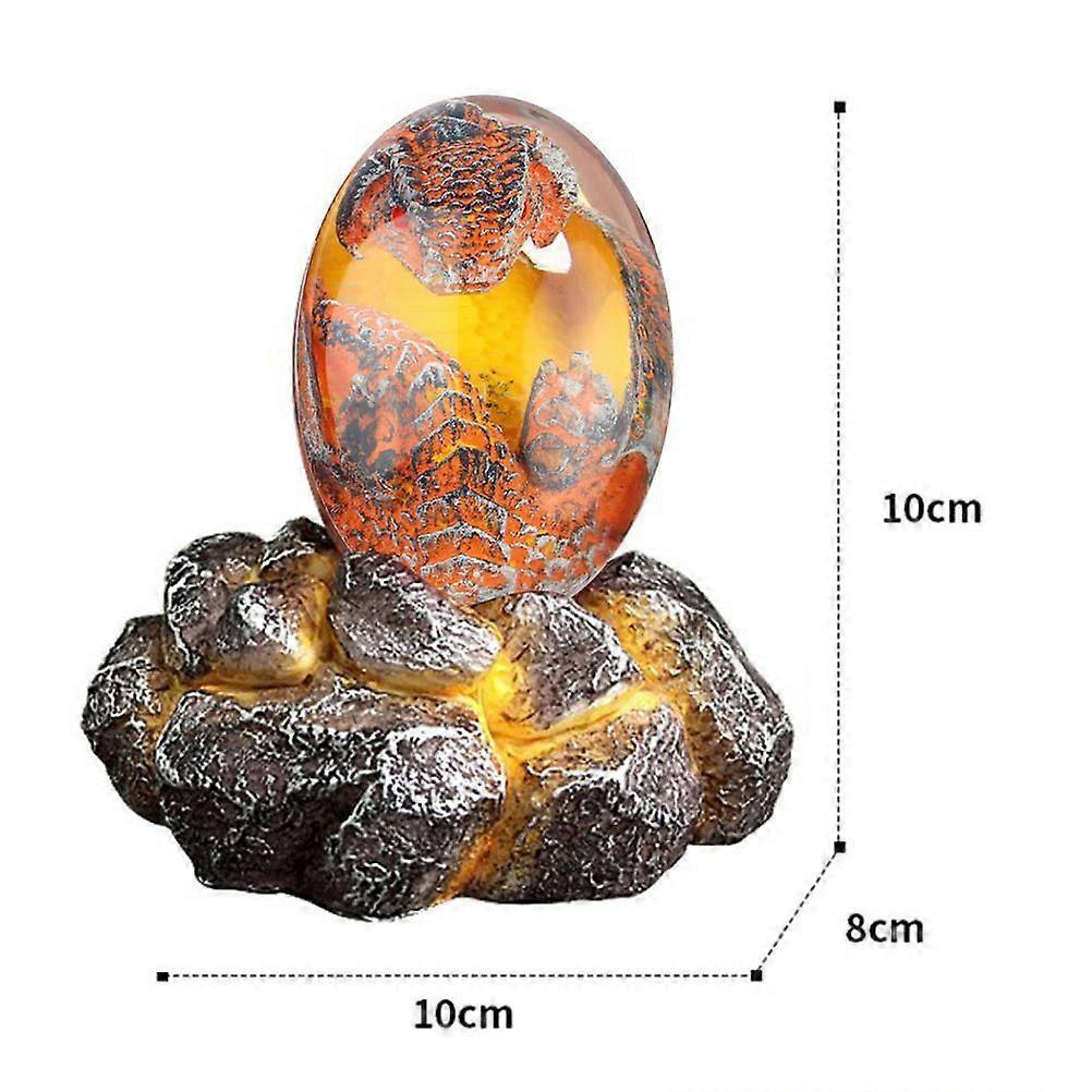 Lava Dragon Egg with Display Base Crystal Resin Dragon Egg Ornaments for Desktop Decor - Image 2