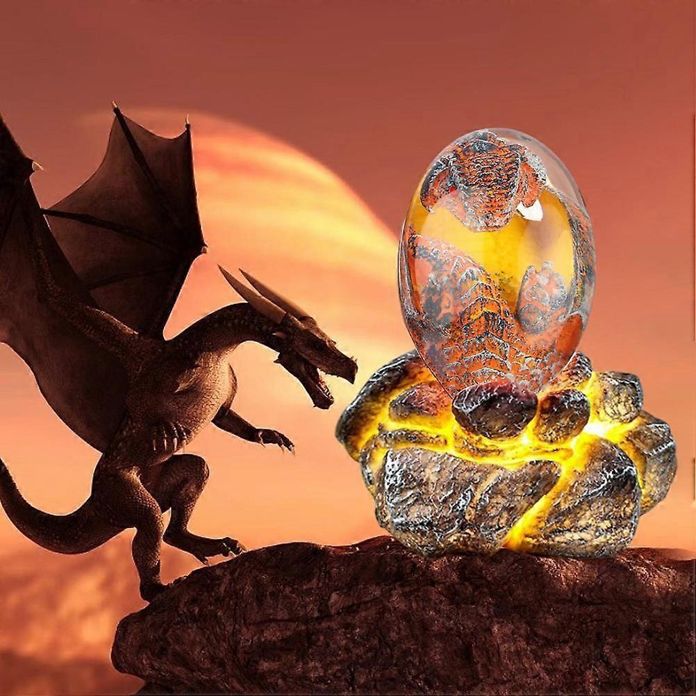 Lava Dragon Egg with Display Base Crystal Resin Dragon Egg Ornaments for Desktop Decor - Image 5