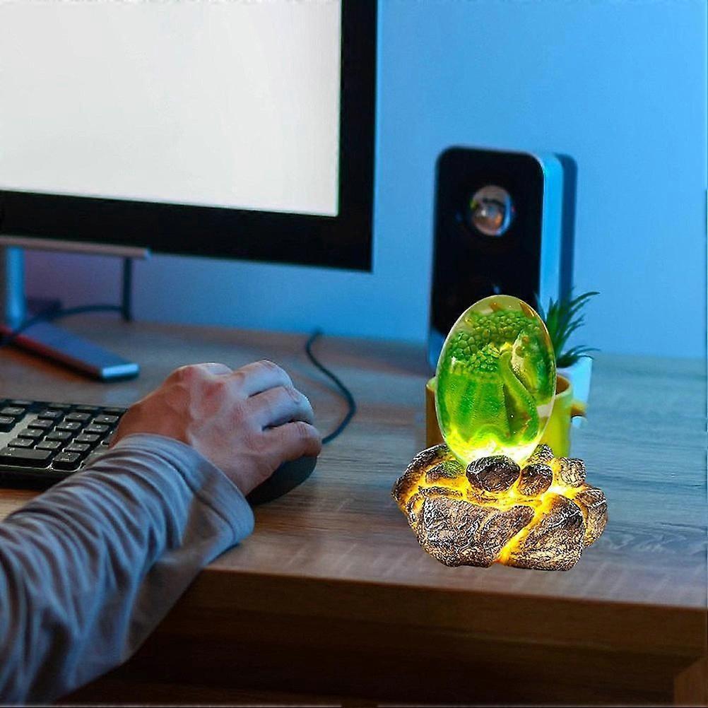 Lava Dragon Egg with Display Base Crystal Resin Dragon Egg Ornaments for Desktop Decor - Image 3