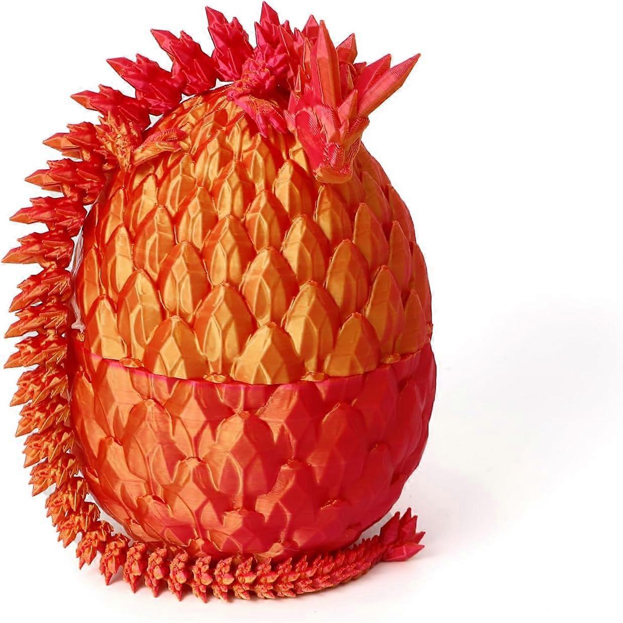 Dragon Egg - 12 inch Dragon in Egg, Easter Egg, 3D Printed Flexible Dragon Fidget Toy - Image 1