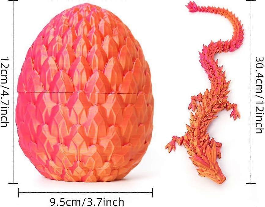 Dragon Egg - 12 inch Dragon in Egg, Easter Egg, 3D Printed Flexible Dragon Fidget Toy - Image 5
