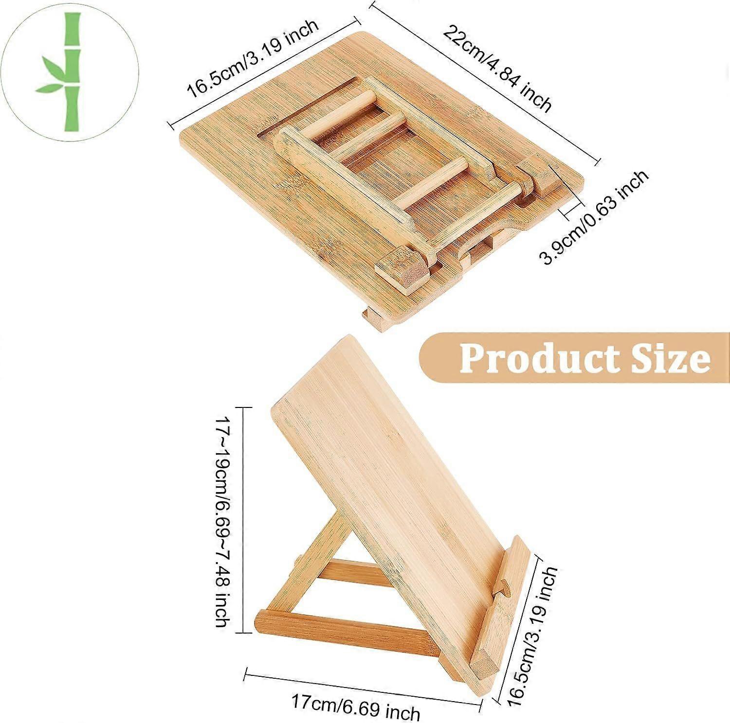 Bamboo Adjustable Foldable Tablet & Book Stand - Image 2
