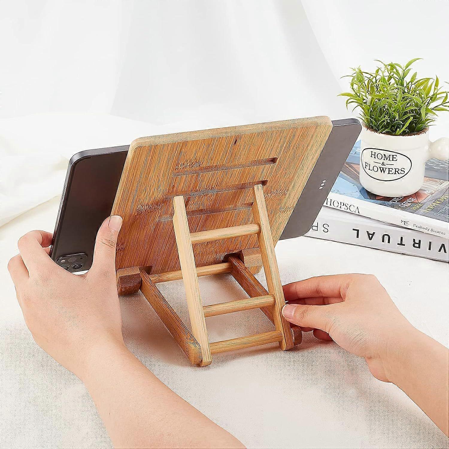 Bamboo Adjustable Foldable Tablet & Book Stand - Image 3