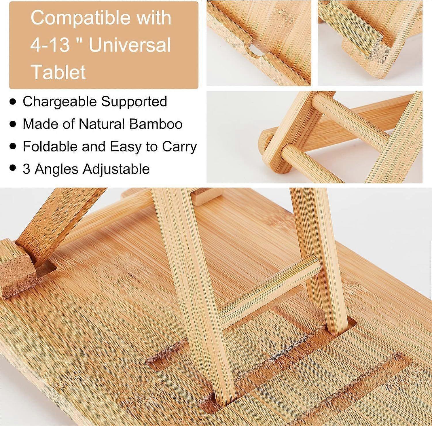 Bamboo Adjustable Foldable Tablet & Book Stand - Image 4