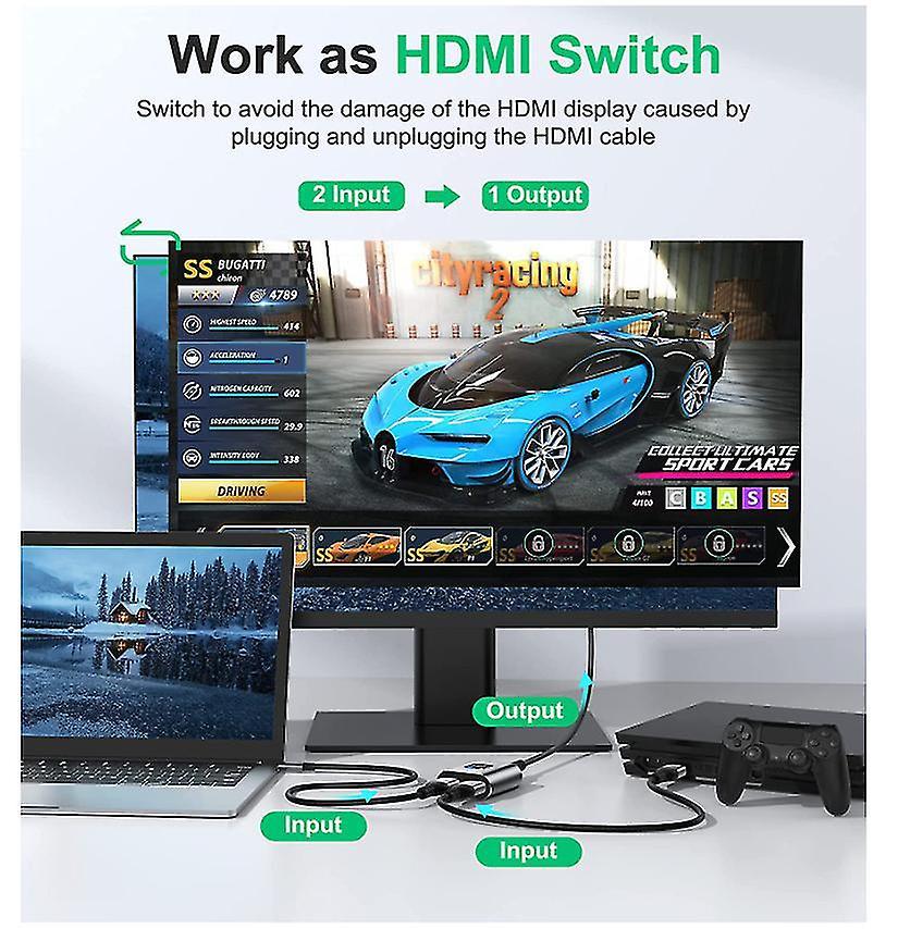 4K 60Hz HDMI Switch Bi-Directional 2 In 1 Out / 1 In 2 Out - Image 2