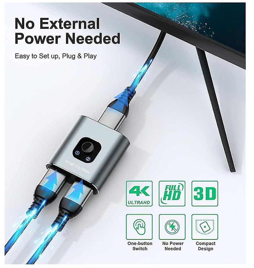 4K 60Hz HDMI Switch Bi-Directional 2 In 1 Out / 1 In 2 Out - Image 5