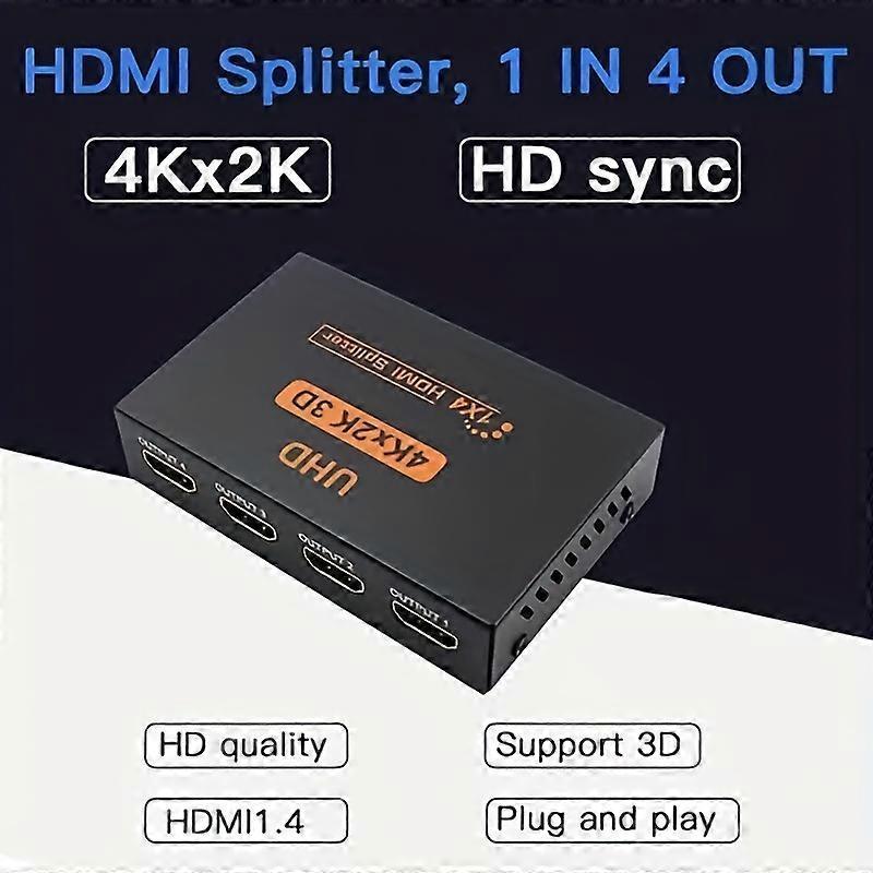1 In 4 Out 4K HDMI Splitter with AC Adapter - Image 5