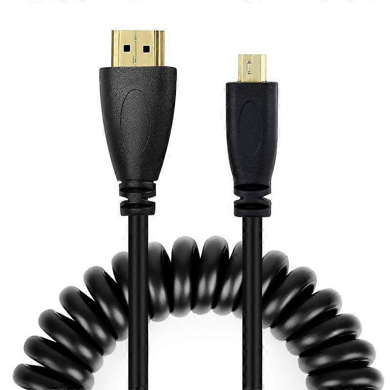 60cm-2m Micro HDMI to HDMI Male Coiled Cable - Image 1