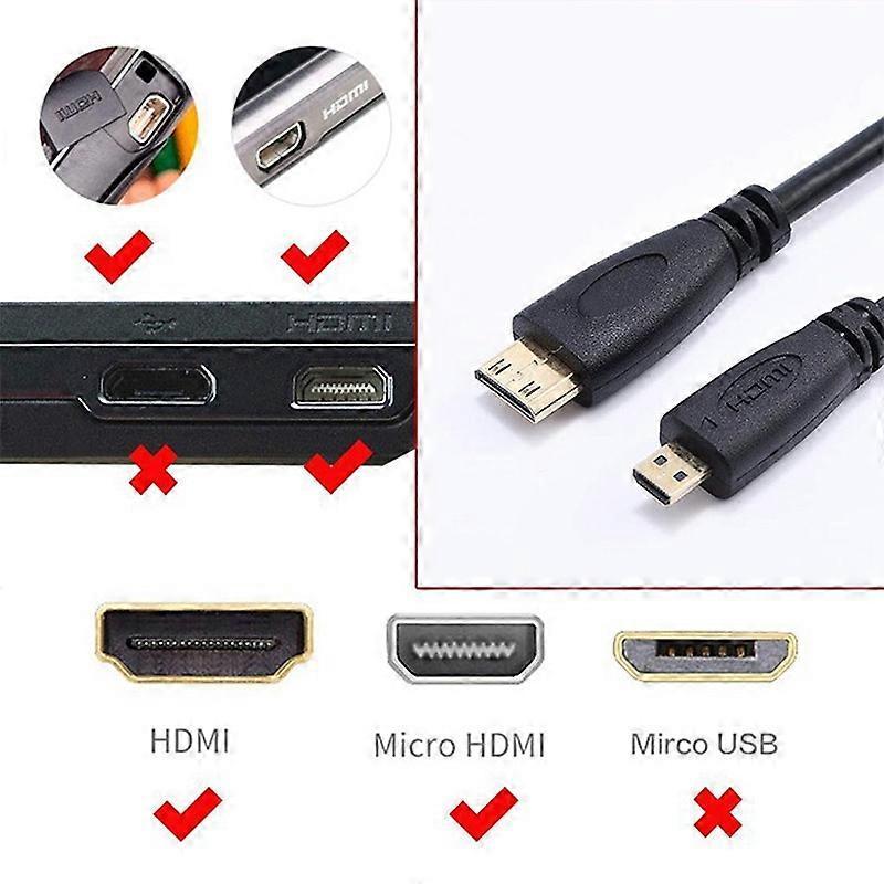 60cm-2m Micro HDMI to HDMI Male Coiled Cable - Image 3