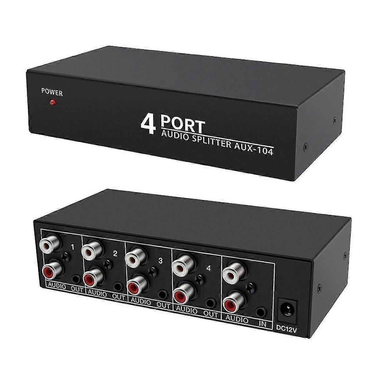 1 In 4 Out RCA Stereo Audio Splitter for PC/DVD - Image 2