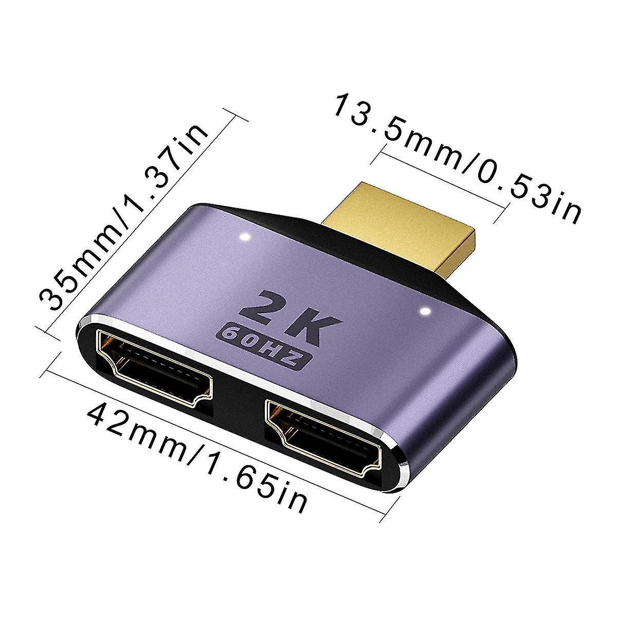 1 In 2 Out HDMI Splitter Adapter 60Hz - Image 4