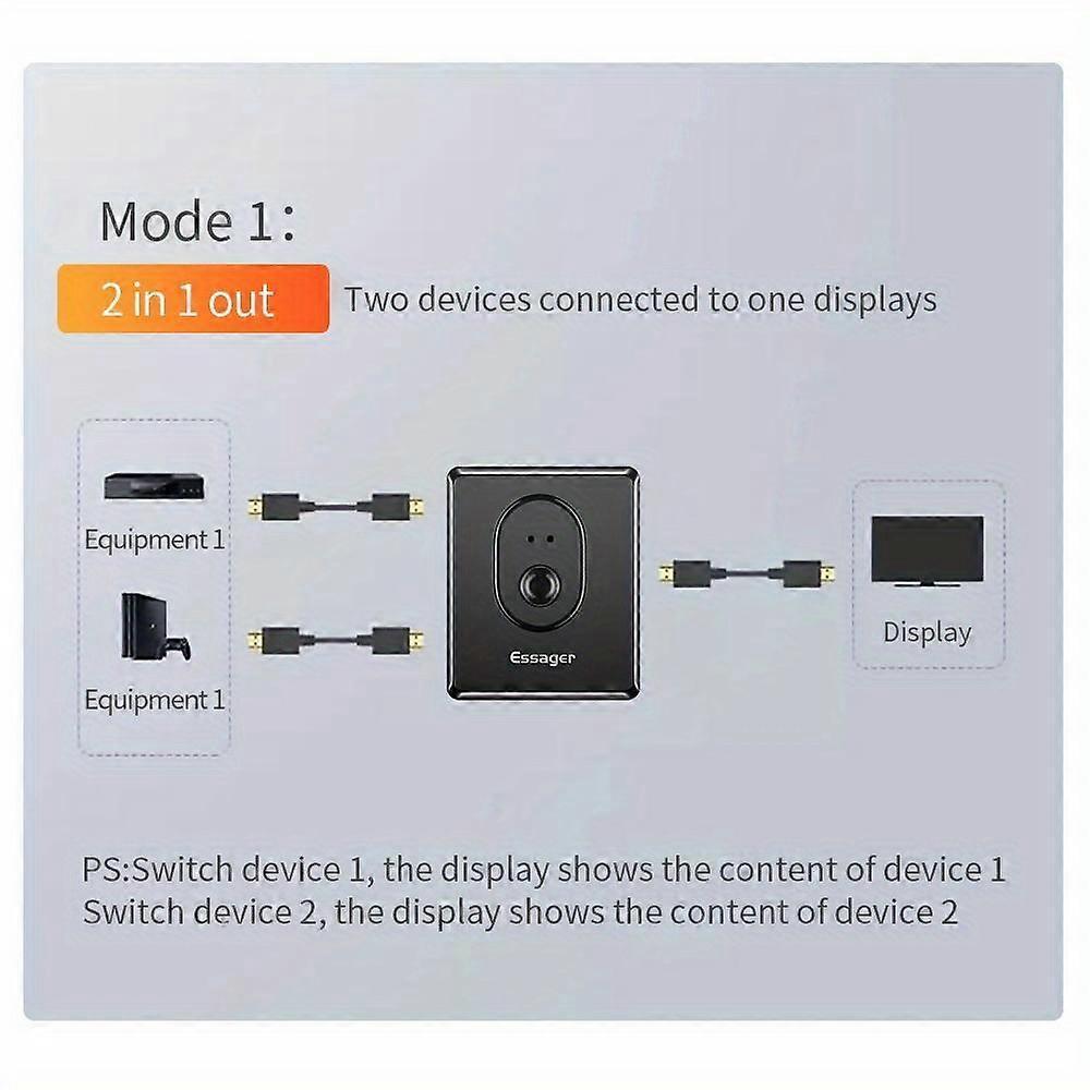 4K HDMI Switch 2 In 1 Out / 1 In 2 Out for PS4 TV Box - Image 4