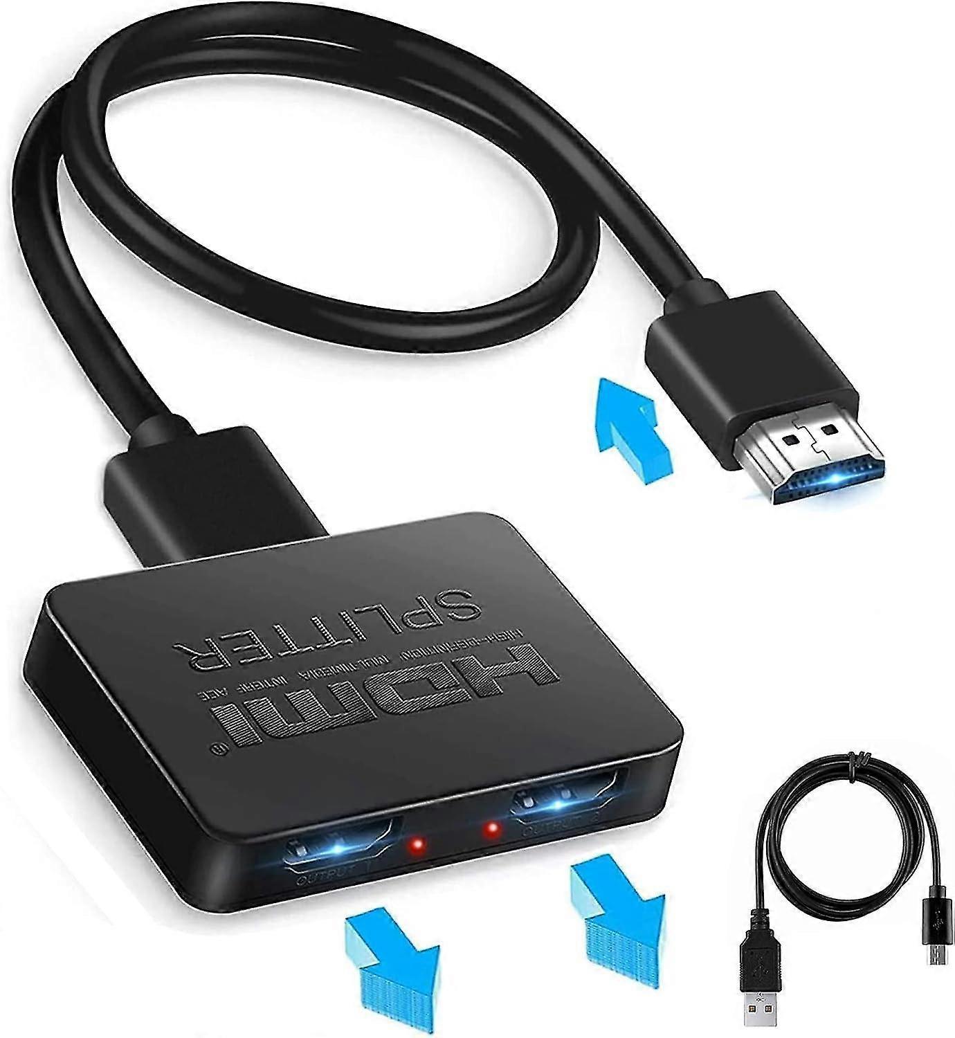 1 In 2 Out 4K HDMI Splitter for Dual Monitors - Image 1