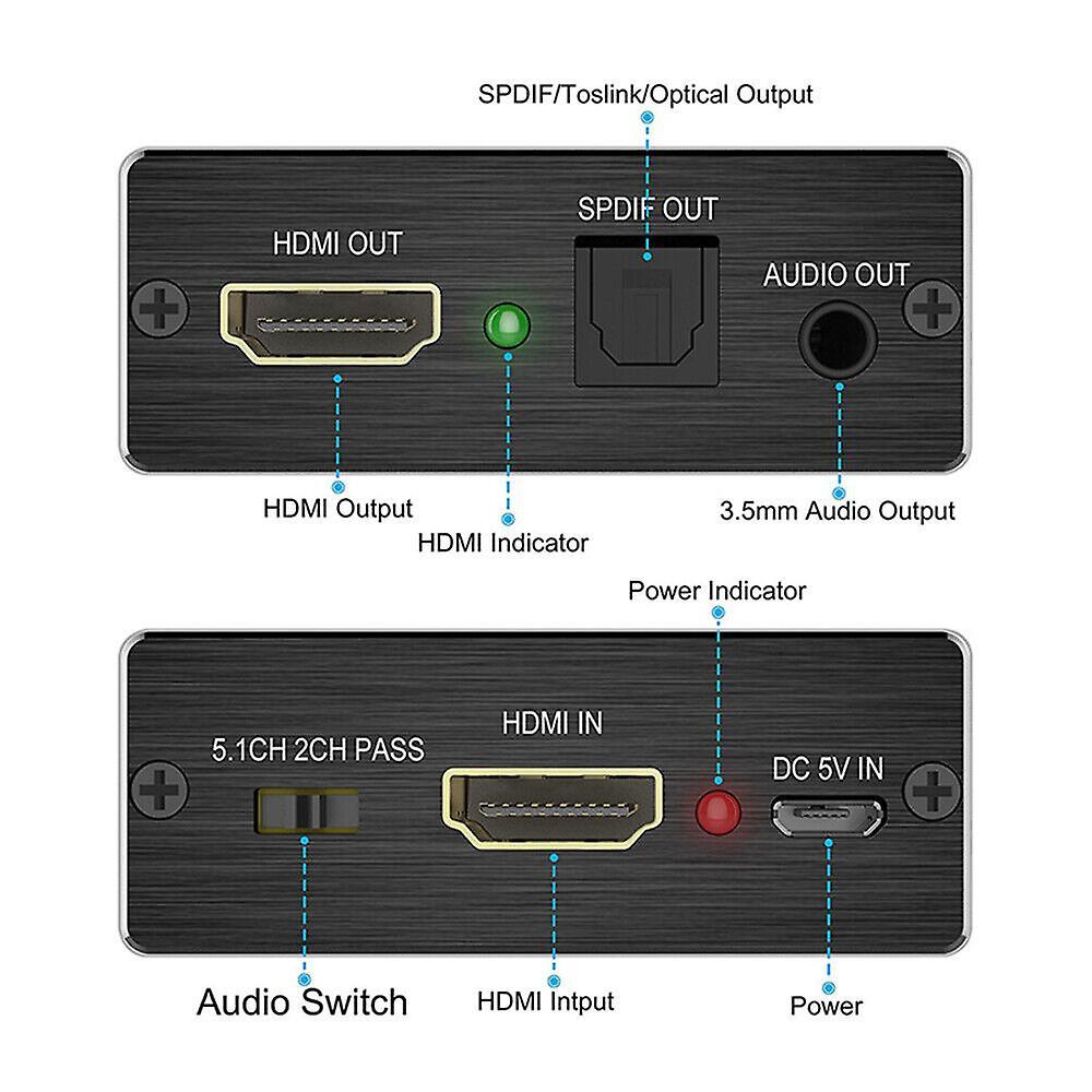 4K HDMI Audio Extractor Converter to HDMI + Optical SPDIF + 3.5mm - Image 4