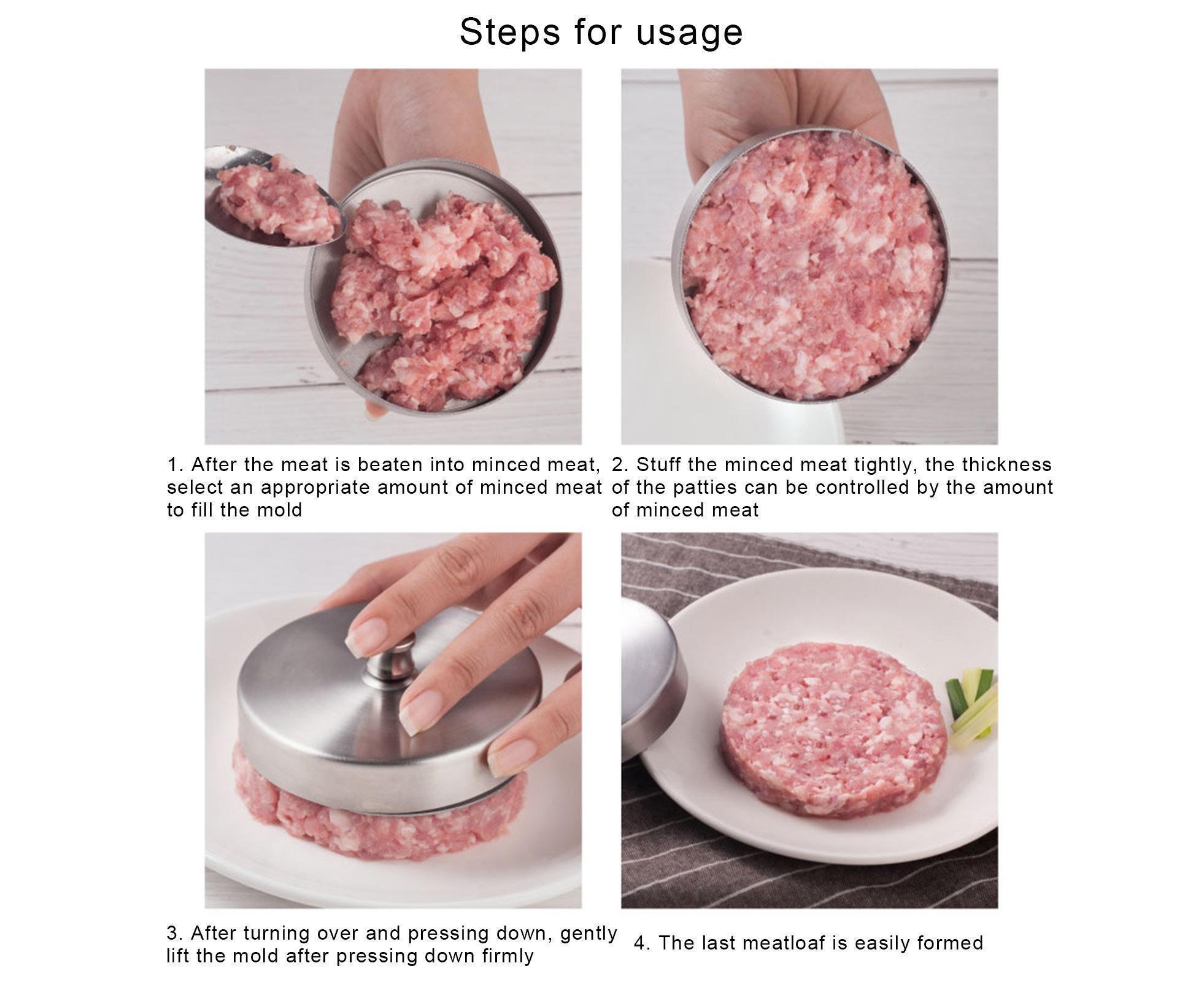 Hamburger Patty Maker Simple Operation Stainless Steel-Stainless Steel - Image 7
