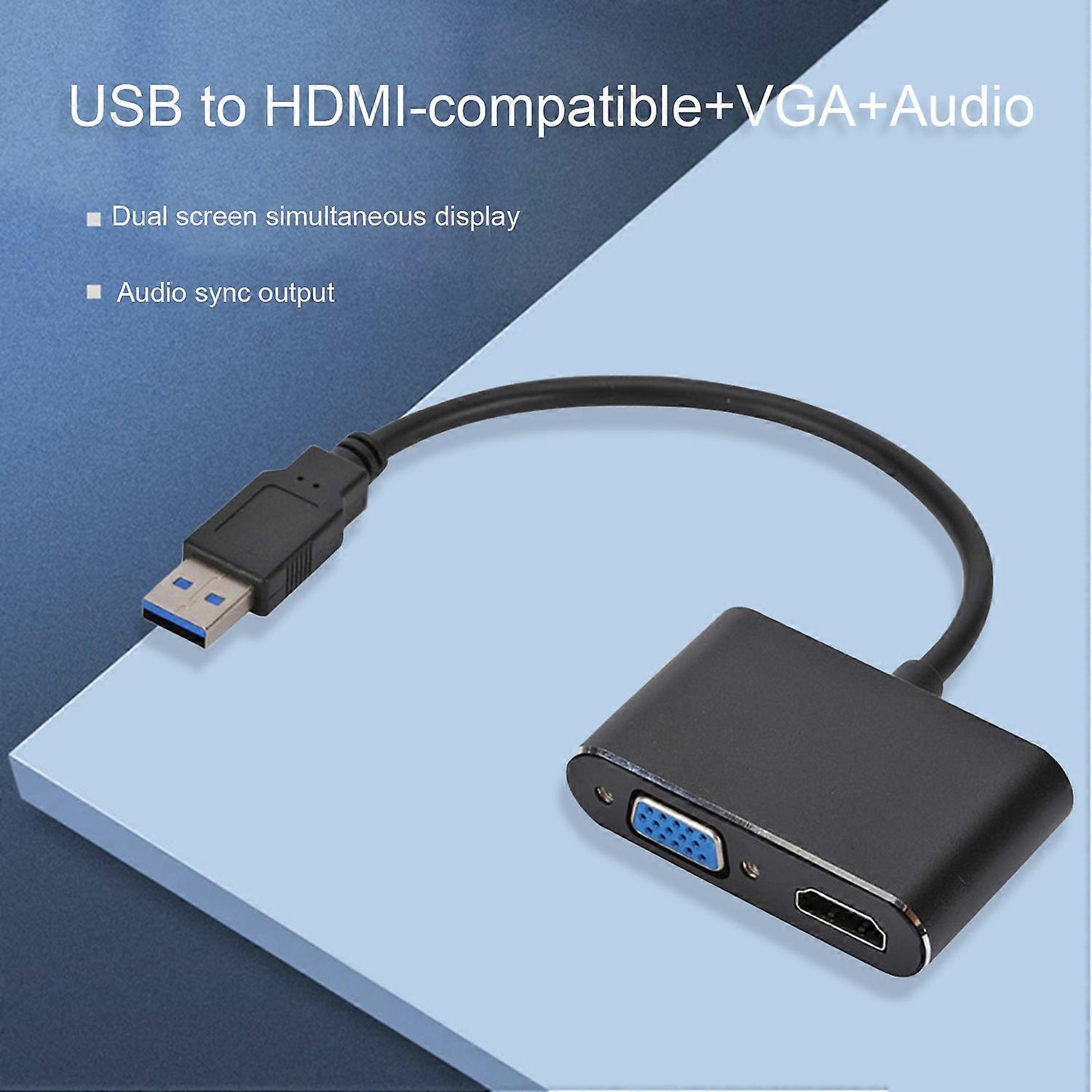 USB-C to HDMI/VGA Dual Monitor Adapter Plug & Play - Image 4