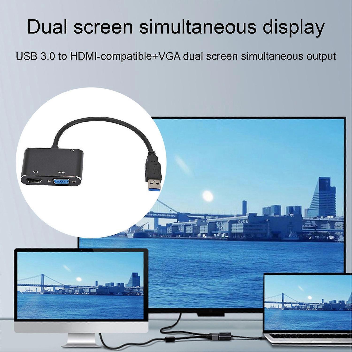 USB-C to HDMI/VGA Dual Monitor Adapter Plug & Play - Image 5