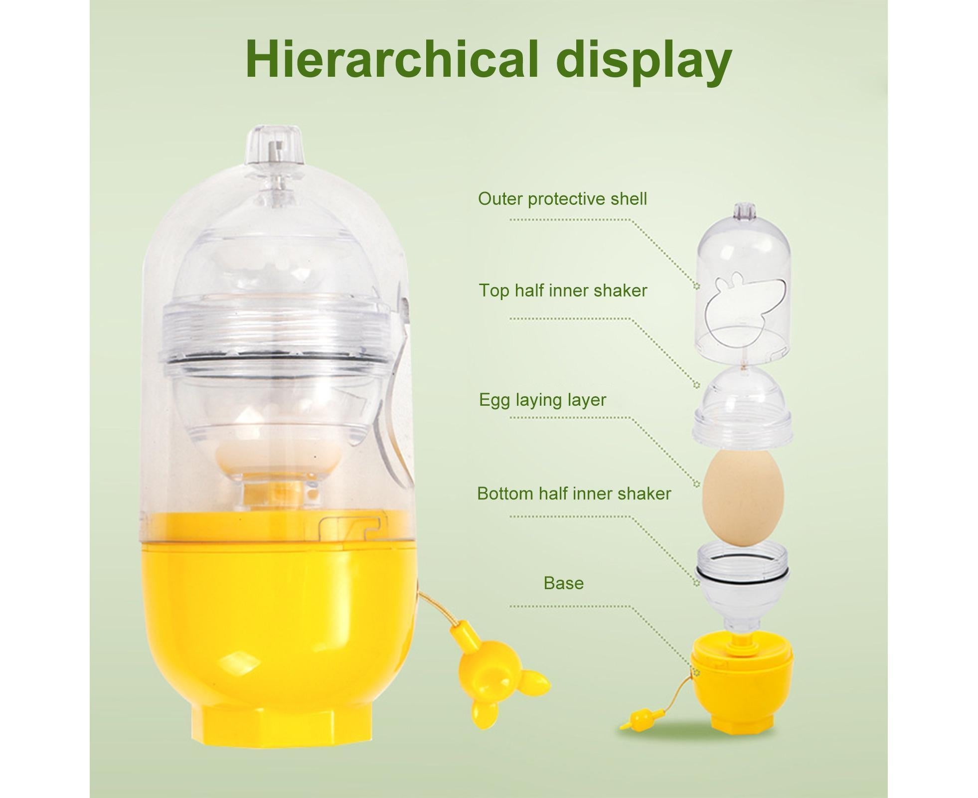 Egg Shaker Reusable Manual Blender Kitchen Tools-Yellow - Image 2