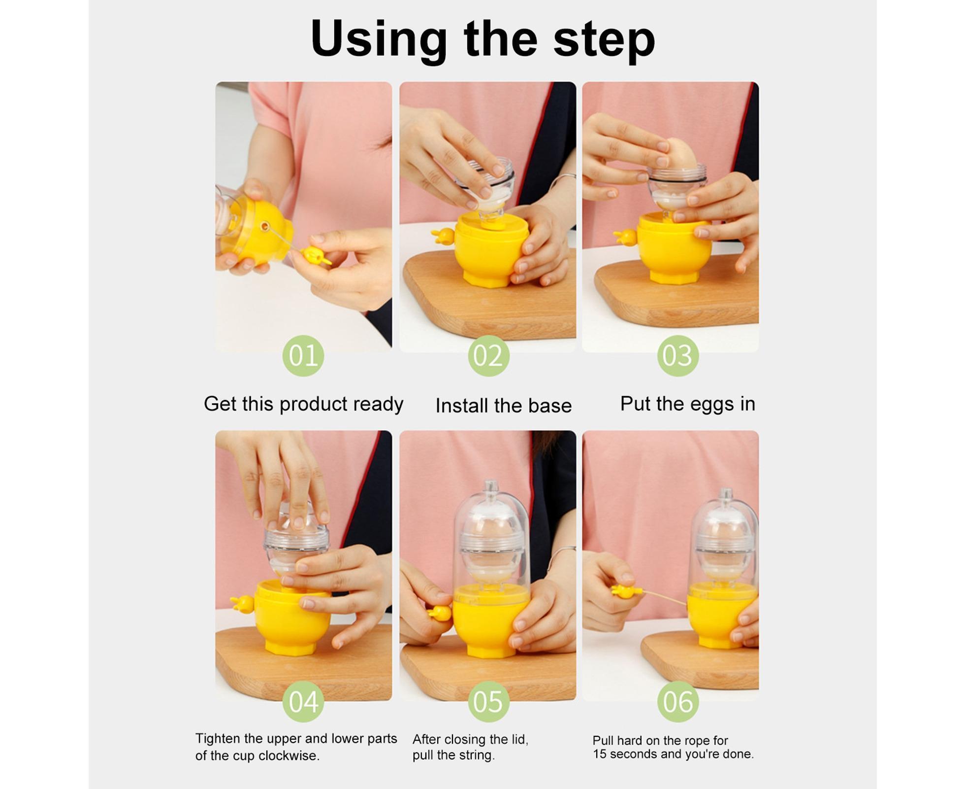 Egg Shaker Reusable Manual Blender Kitchen Tools-Yellow - Image 5