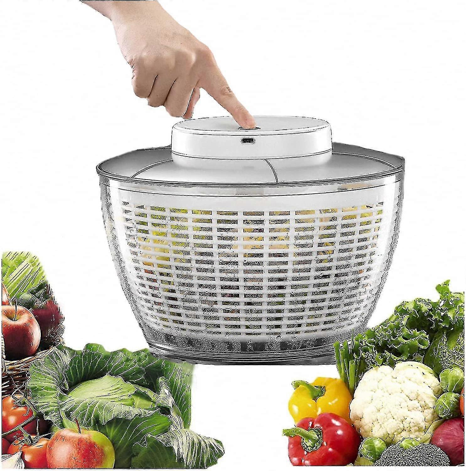 4.5L Electric Vegetable Spin Dryer - USB Rechargeable - Image 1