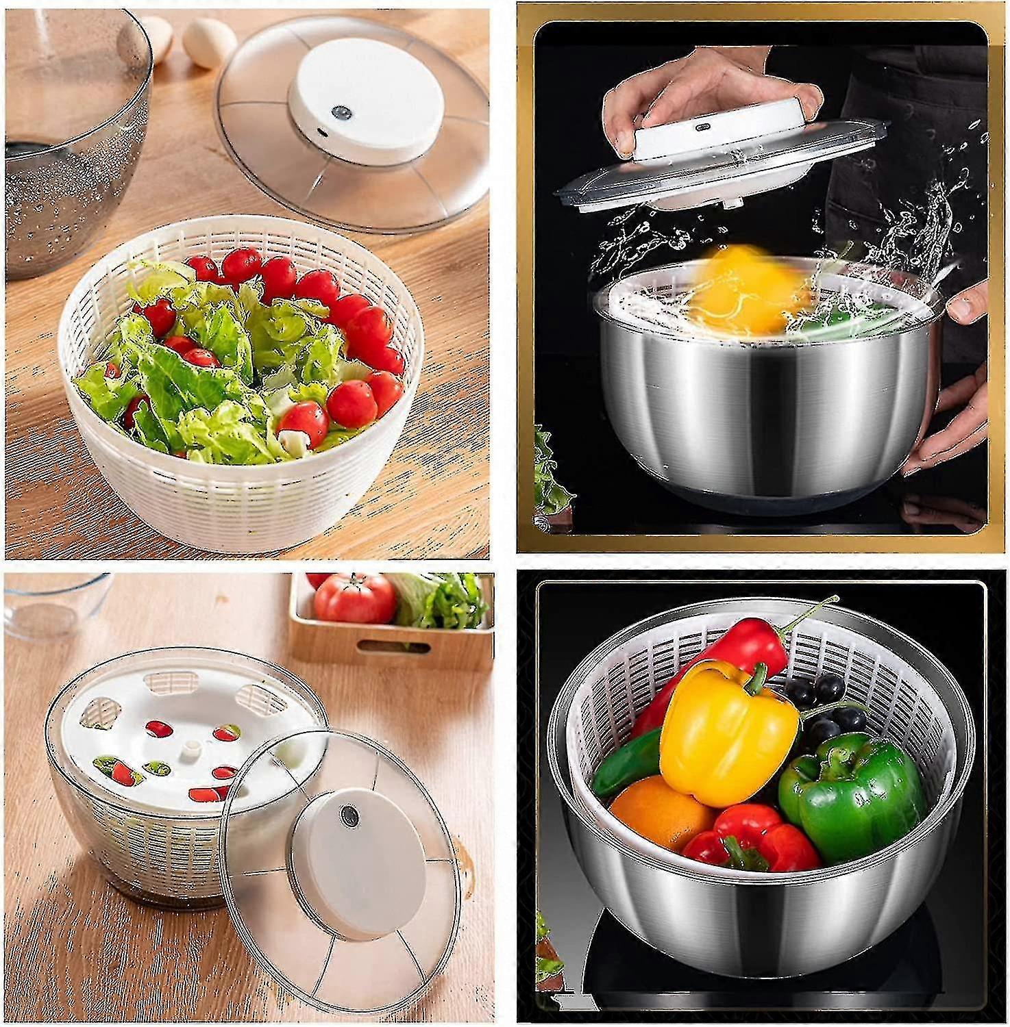 4.5L Electric Vegetable Spin Dryer - USB Rechargeable - Image 3