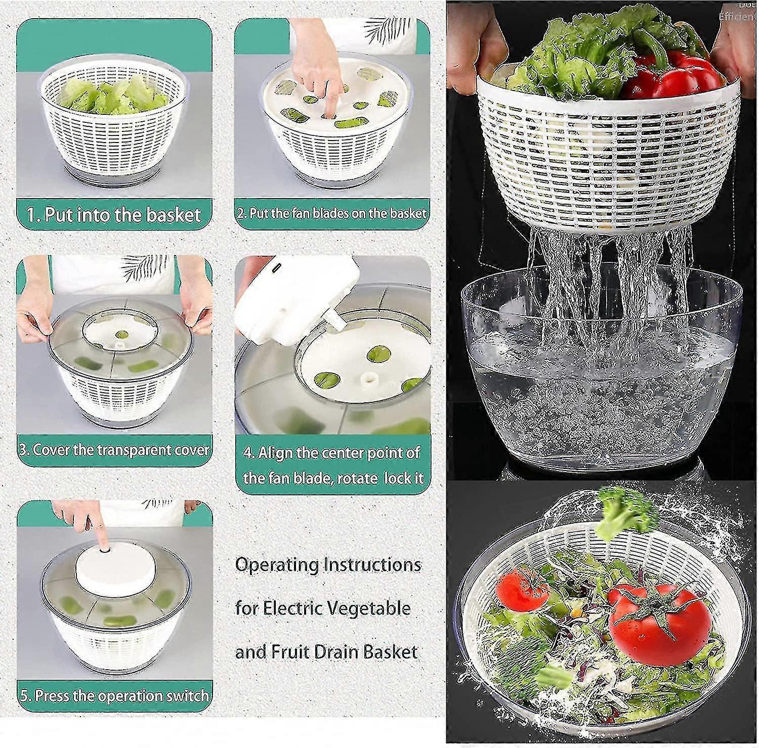 4.5L Electric Vegetable Spin Dryer - USB Rechargeable - Image 5