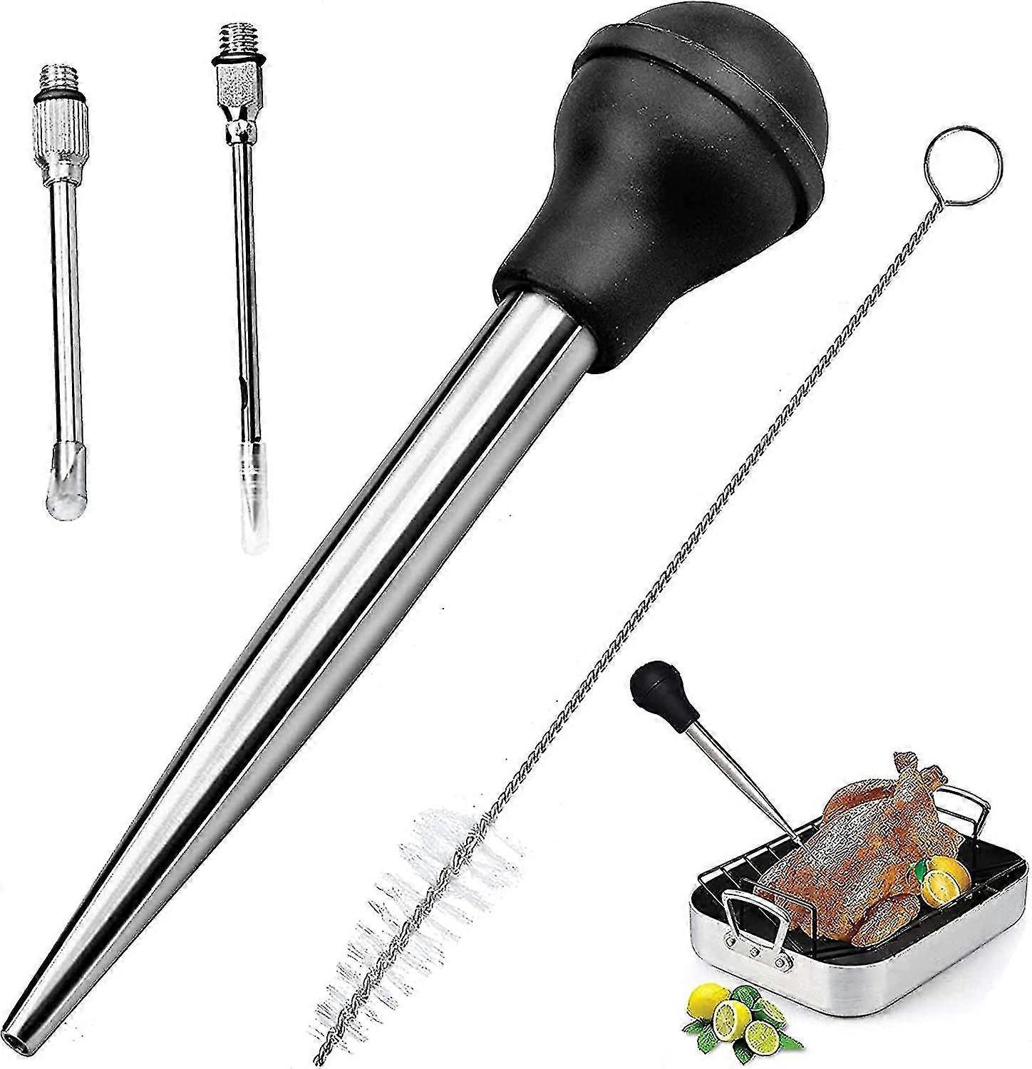 4pcs Stainless Steel Turkey Baster Syringe for Cooking - Image 1