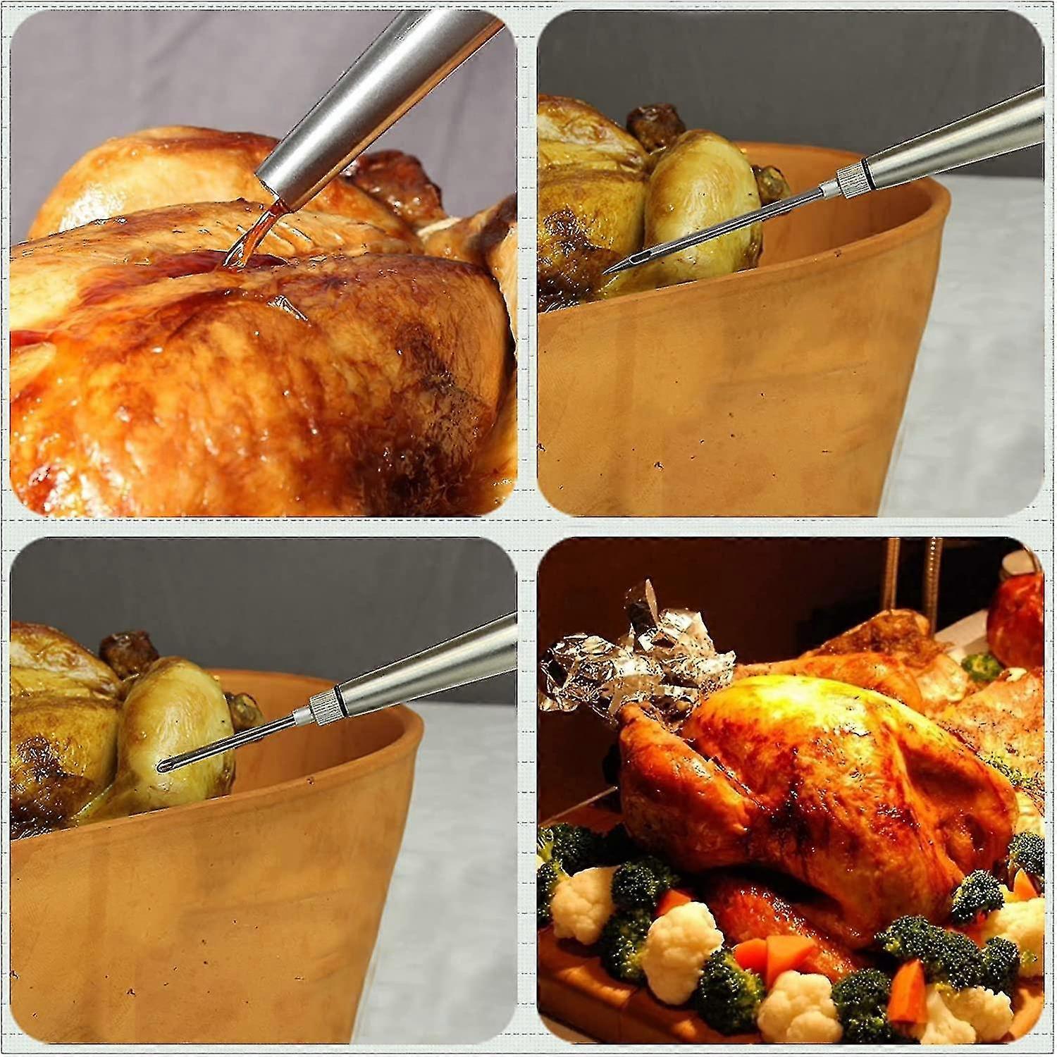 4pcs Stainless Steel Turkey Baster Syringe for Cooking - Image 4