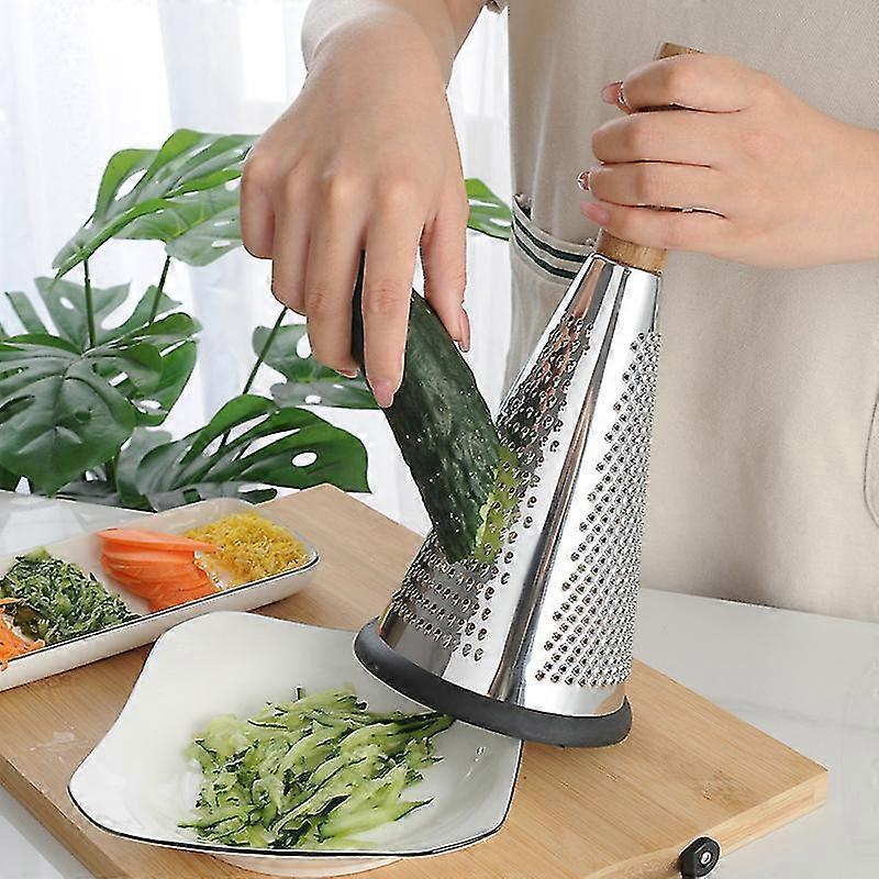 Manual Food Processor - Grater, Grinder & Slicer with Wooden Handle 27cm - Image 2