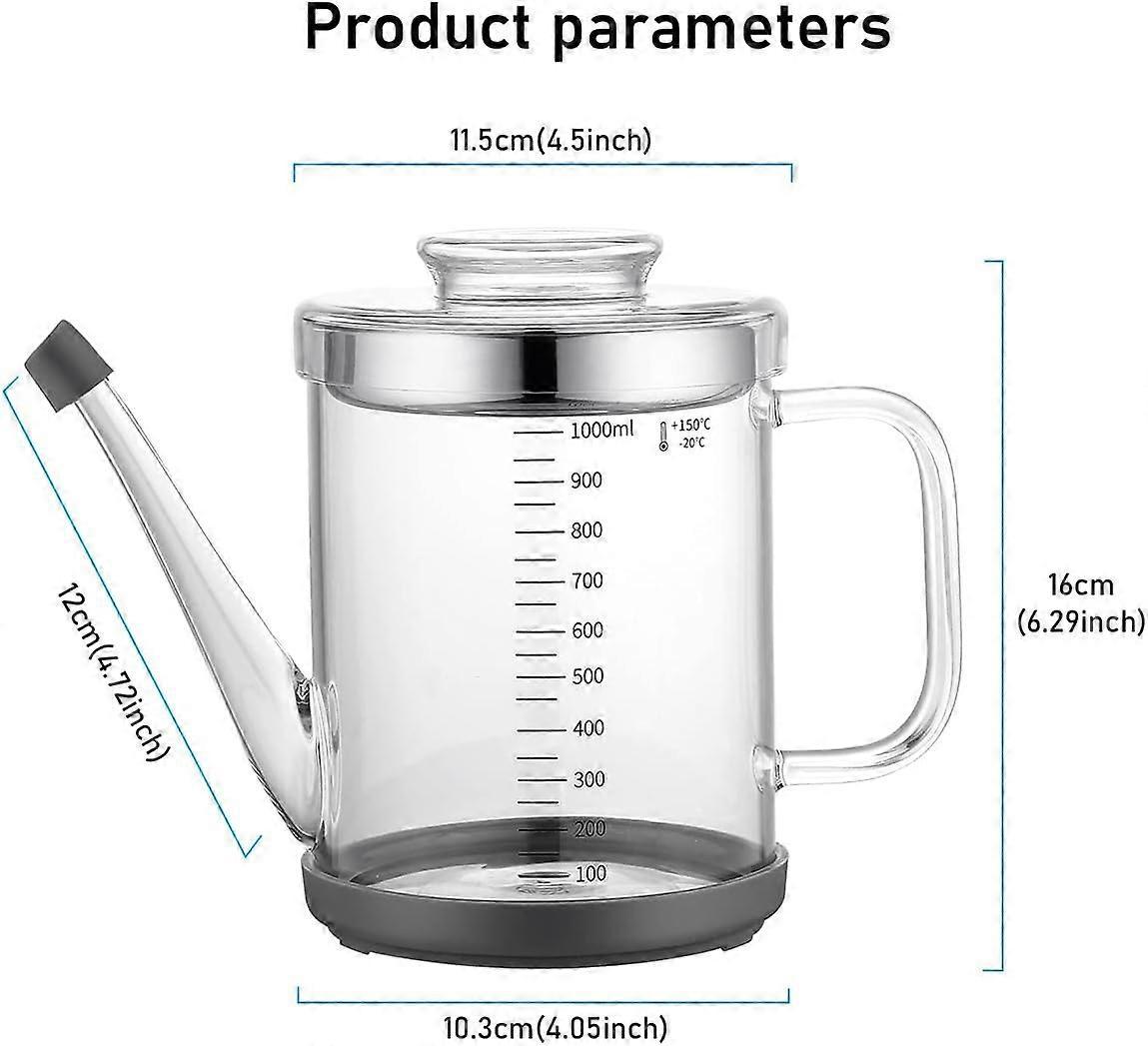Heat-Resistant Glass Oil Dispenser with Stainless Steel Strainer - Image 5