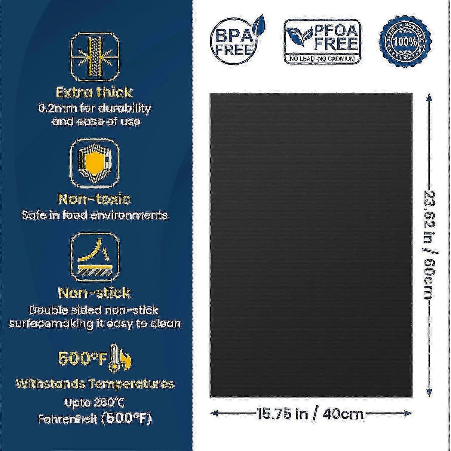 2-Pack Heavy-Duty Oven Mat - Reusable Teflon Stovetop & Grill Protector - Image 3