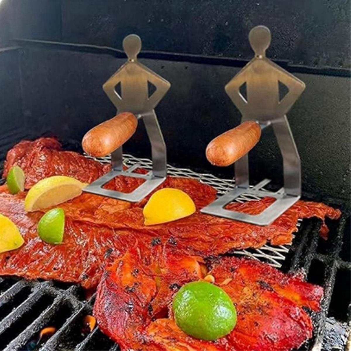 4PCS Funny BBQ Sausage Stand Holder - Portable Stainless Steel Roaster Rack - Image 3