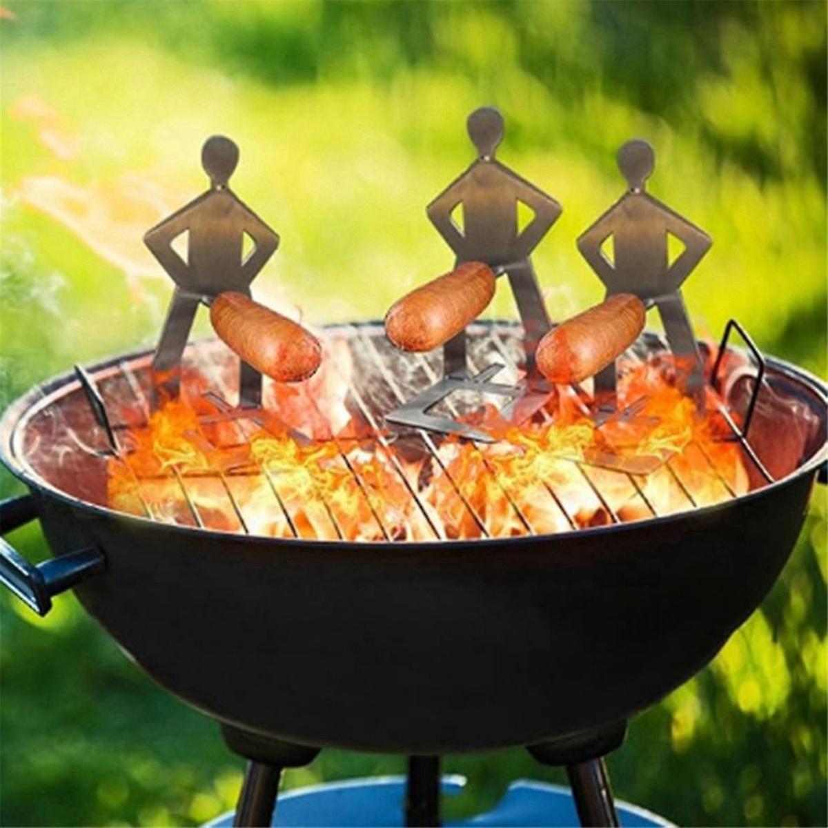 4PCS Funny BBQ Sausage Stand Holder - Portable Stainless Steel Roaster Rack - Image 5