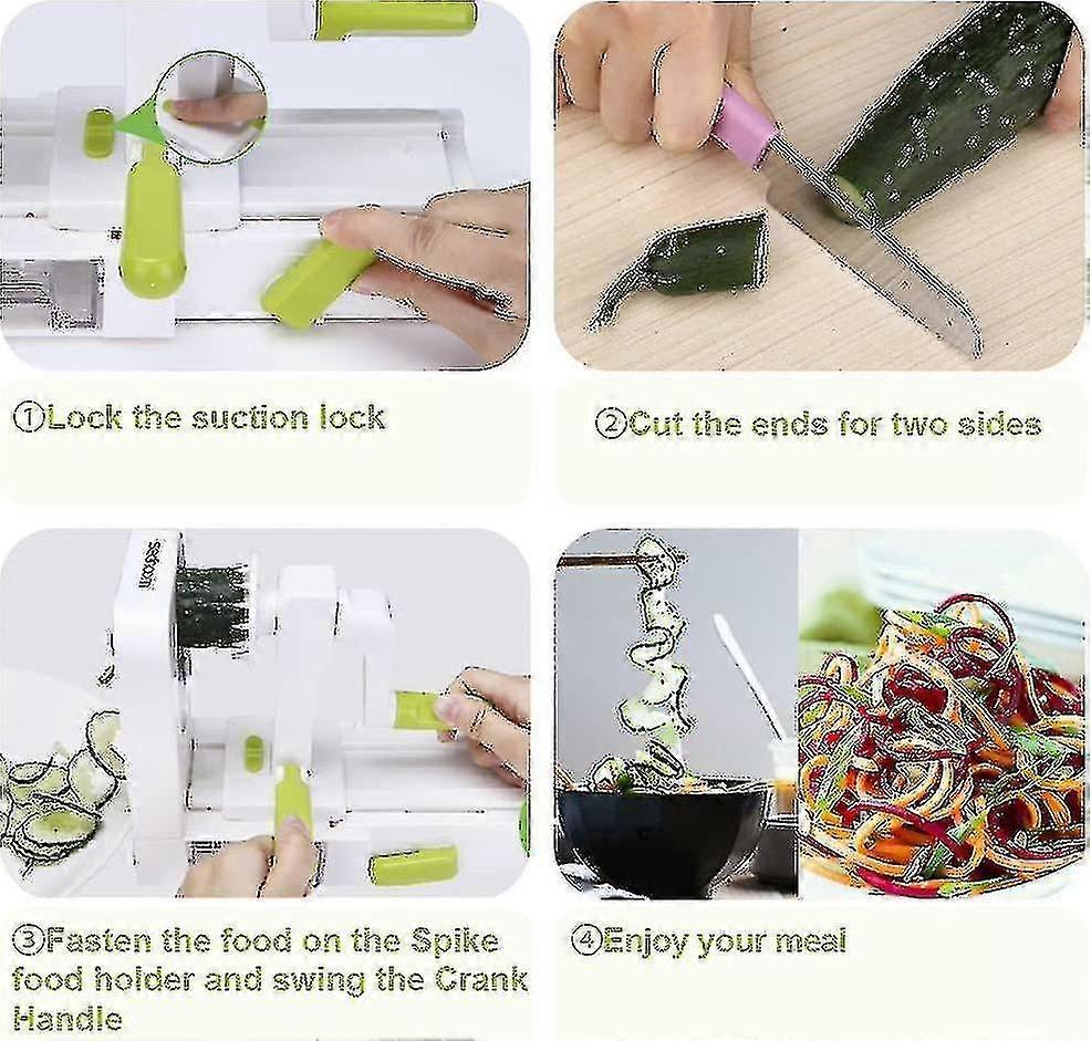 4-Blade Vegetable Spiralizer - Foldable Slicer for Zucchini & Veggie Pasta - Image 3