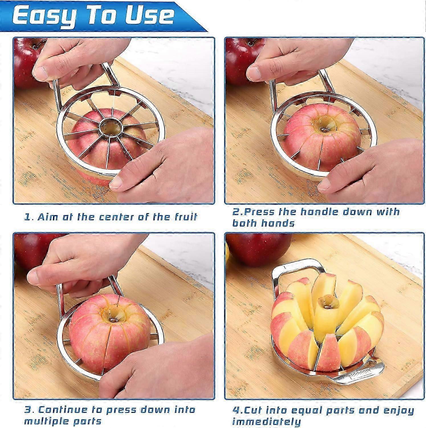 Stainless Steel Apple Cutter - 10-Wedge Slicer & Corer - Image 4