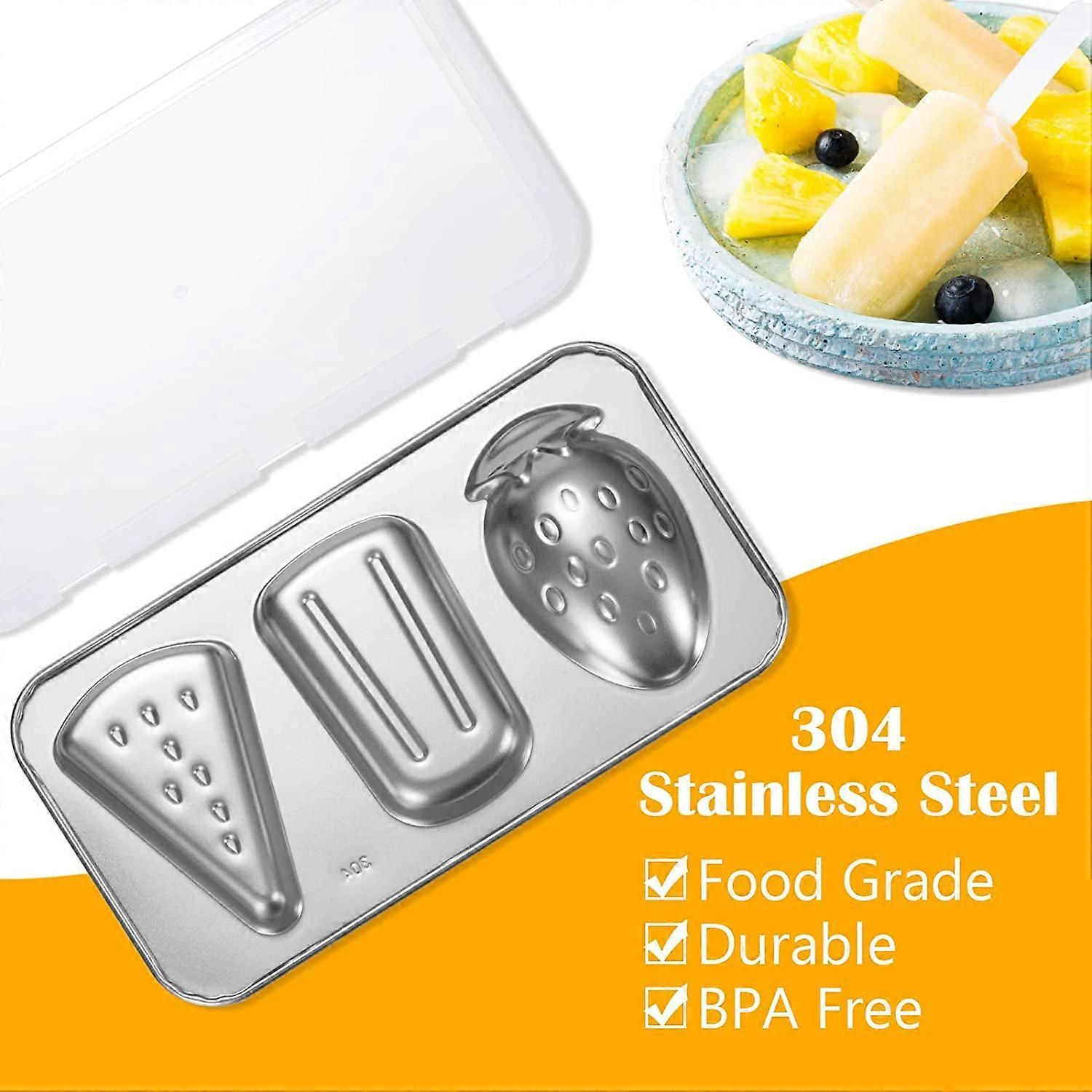 Stainless Steel Popsicle Molds - BPA-Free Reusable Set with Sticks & Lids - Image 2