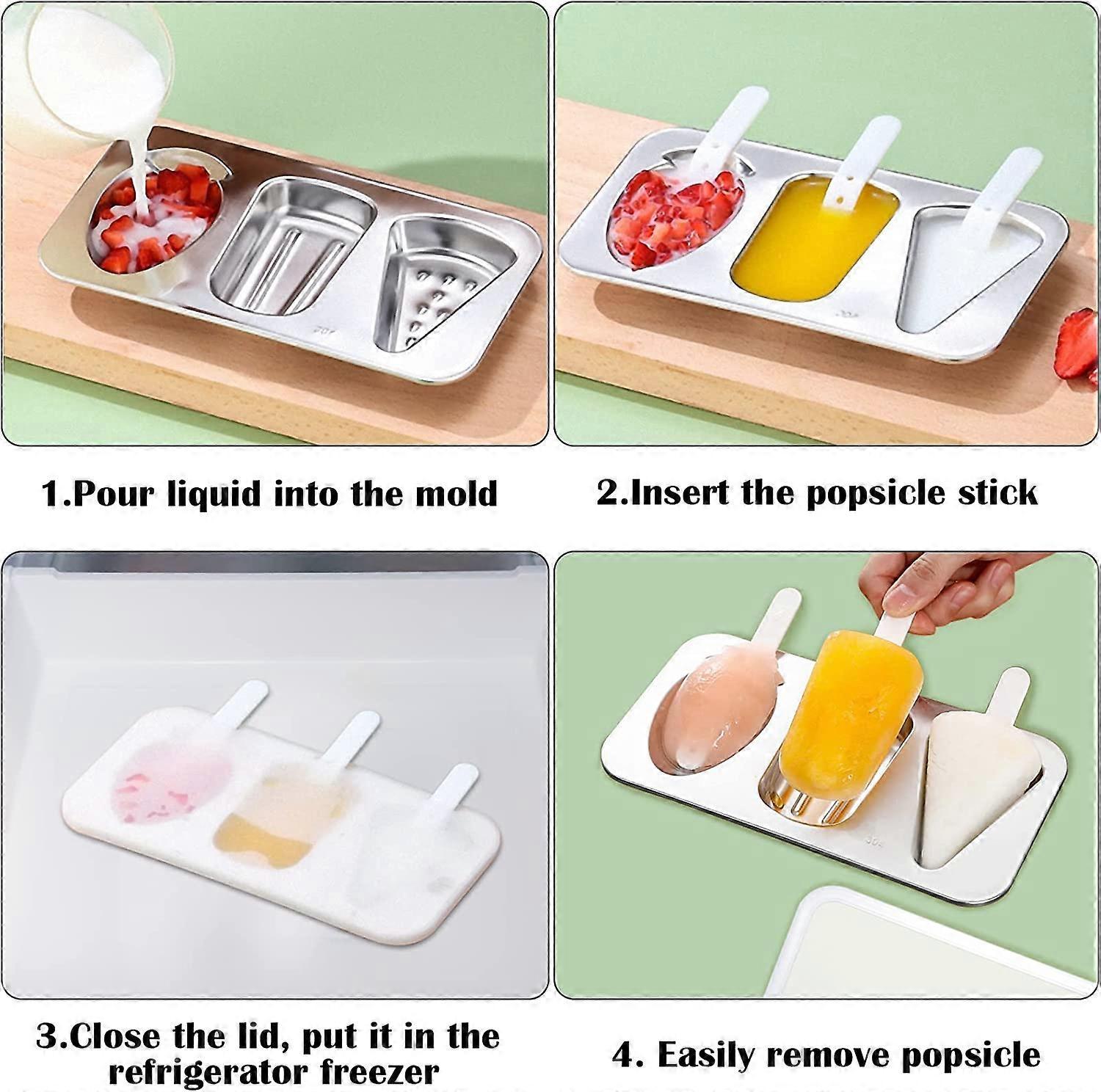 Stainless Steel Popsicle Molds - BPA-Free Reusable Set with Sticks & Lids - Image 4