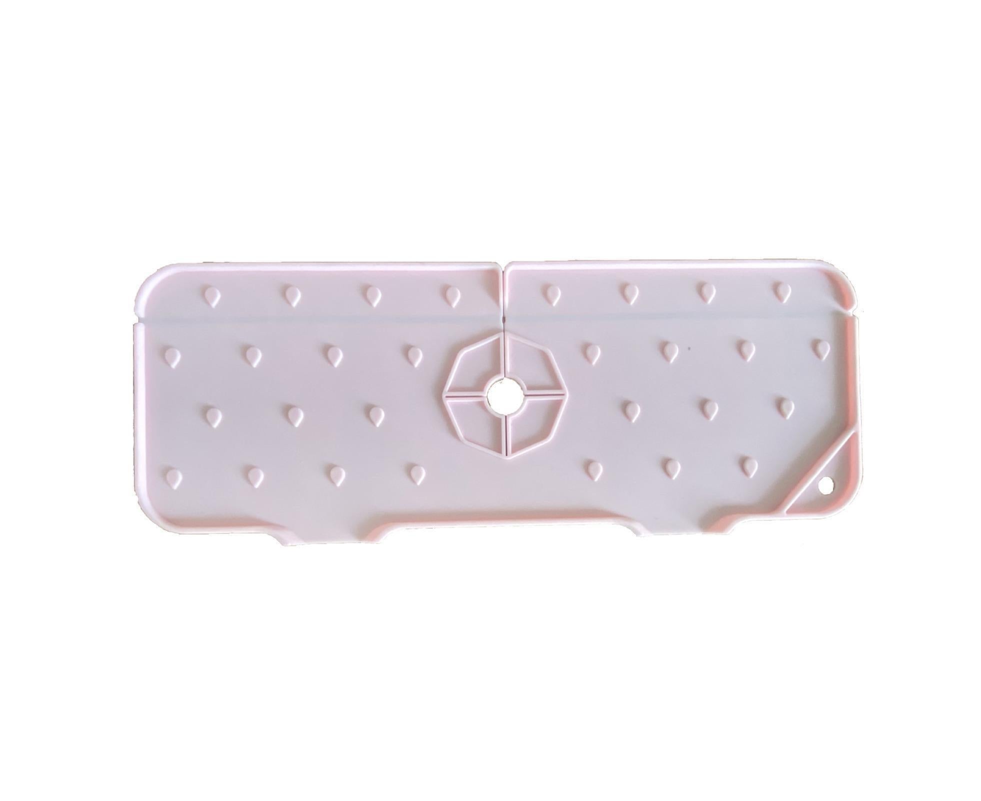 Waterproof Sink Faucet Mat Silicone Faucet Drain Cushion-Pink - Image 1